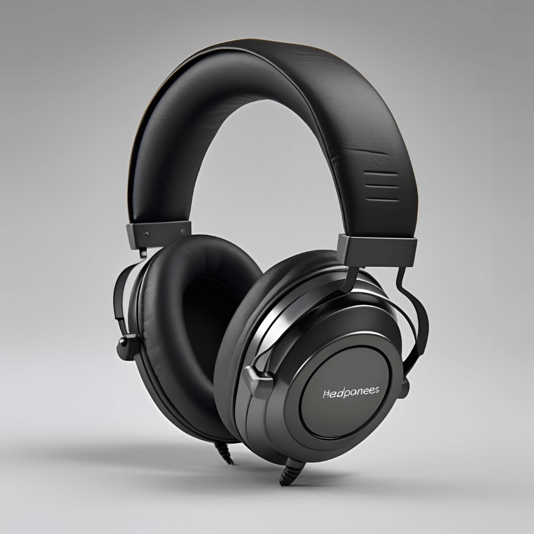White wireless headphones with charging case